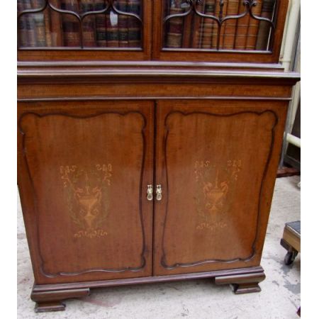 Antiker edwardianischer Inlaid Bücherschrank