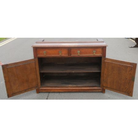 Antiker schwerer Eichenholz Bücherschrank aus der edwardianischen Epoche