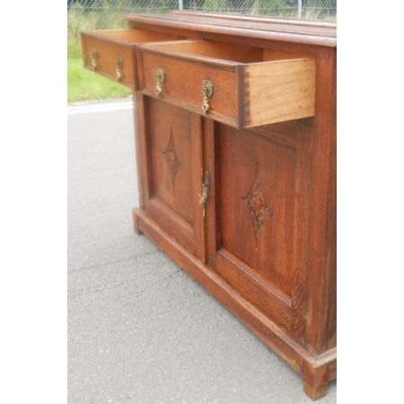 Antiker schwerer Eichenholz Bücherschrank aus der edwardianischen Epoche