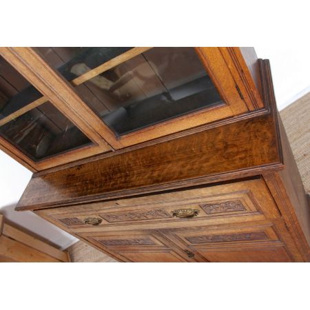 Großer antiker Eichenholz Bücherschrank aus der edwardianischen Epoche