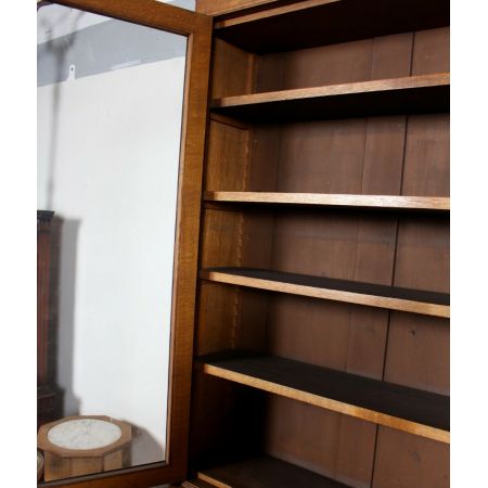 Großer antiker Eichenholz Bücherschrank aus der edwardianischen Epoche