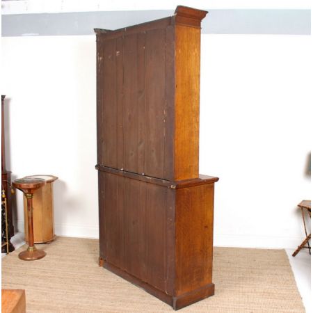 Großer antiker Eichenholz Bücherschrank aus der edwardianischen Epoche