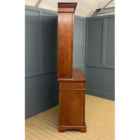 Antiker edwardianischer Inlaid Bücherschrank aus massivem Mahagoni