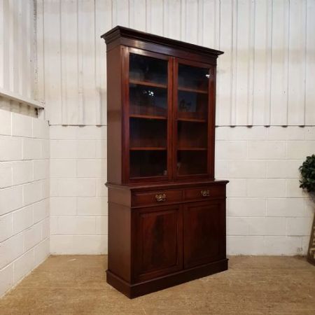 Antiker viktorianischer Mahagoni Bücherschrank von ca 1890