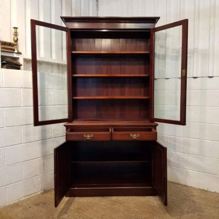 Antiker viktorianischer Mahagoni Bücherschrank von ca 1890