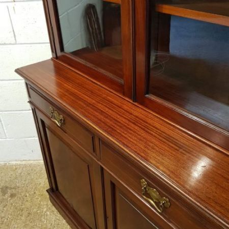 Antiker viktorianischer Mahagoni Bücherschrank von ca 1890