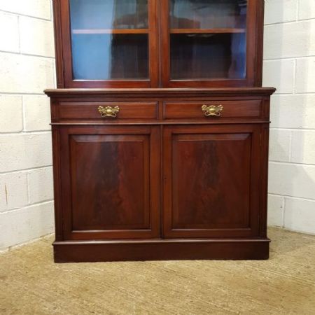 Antiker viktorianischer Mahagoni Bücherschrank von ca 1890