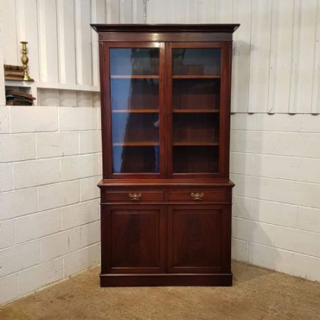 Antiker viktorianischer Mahagoni Bücherschrank von ca 1890