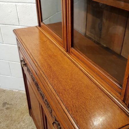 Antiker edwardianischer Eichenholz Bücherschrank