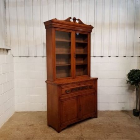 Antiker edwardianischer Eichenholz Bücherschrank