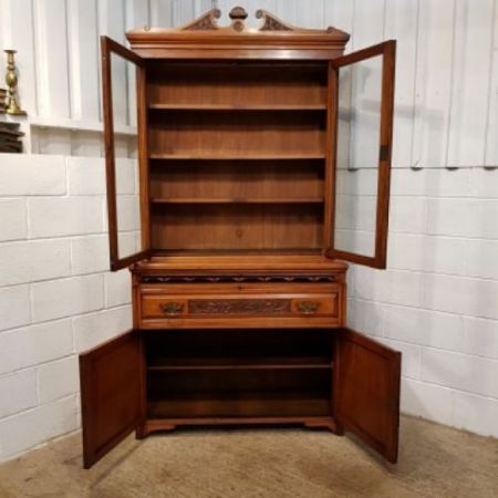 Antiker edwardianischer Eichenholz Bücherschrank