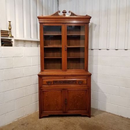 Antiker edwardianischer Eichenholz Bücherschrank