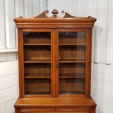 Antiker edwardianischer Eichenholz Bücherschrank