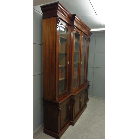 Großes, viktoriansiches Library Bookcase aus Mahagoni Massivholz antik