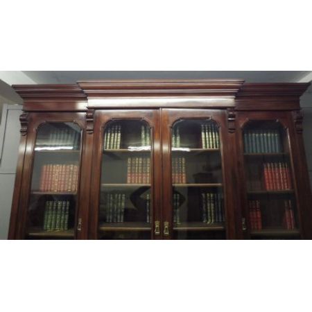 Großes, viktoriansiches Library Bookcase aus Mahagoni Massivholz antik