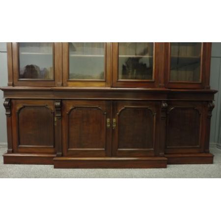 Großes, viktoriansiches Library Bookcase aus Mahagoni Massivholz antik