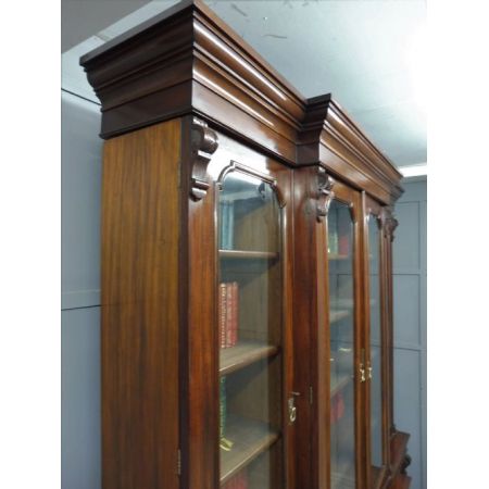 Großes, viktoriansiches Library Bookcase aus Mahagoni Massivholz antik