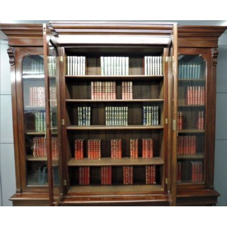Großes, viktoriansiches Library Bookcase aus Mahagoni Massivholz antik
