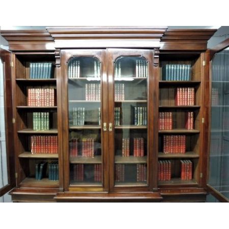 Großes, viktoriansiches Library Bookcase aus Mahagoni Massivholz antik