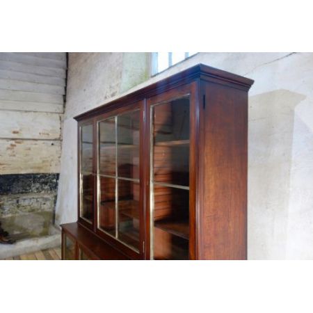 Regency Library Bookcase aus Mahagoni Massivholz antik