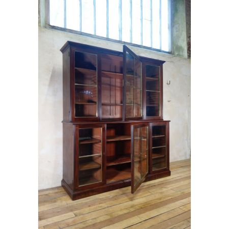 Regency Library Bookcase aus Mahagoni Massivholz antik