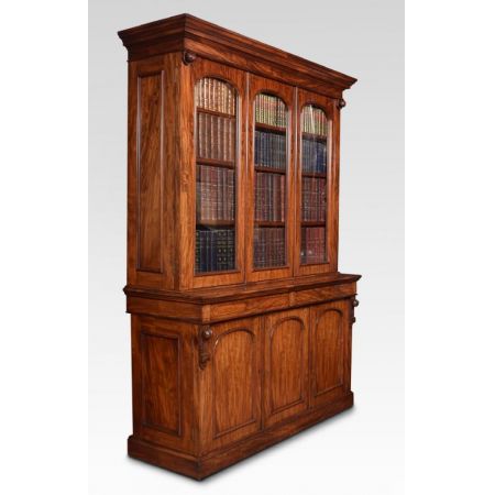 Großes Library Bookcase aus Mahagoni Massivholz antik 19. Jahrhundert