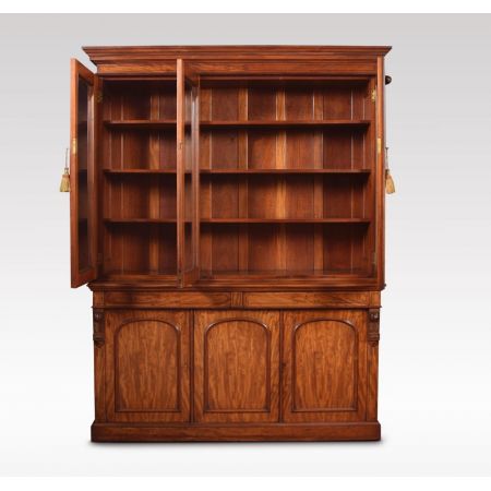 Großes Library Bookcase aus Mahagoni Massivholz antik 19. Jahrhundert