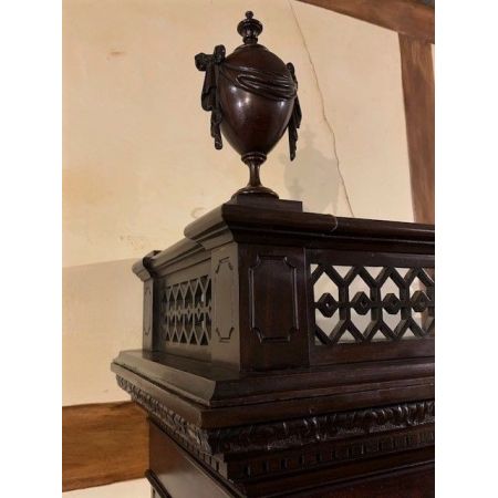 Großes Library Bookcase aus Mahagoni Massivholz antik 1890