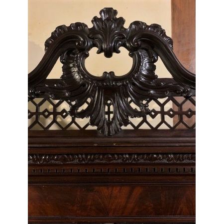 Großes Library Bookcase aus Mahagoni Massivholz antik 1890