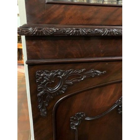 Großes Library Bookcase aus Mahagoni Massivholz antik 1890