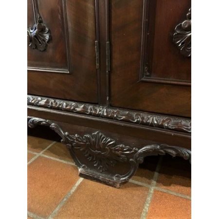 Großes Library Bookcase aus Mahagoni Massivholz antik 1890