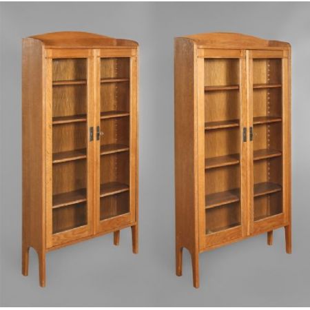 Antike Library Bookcases aus Eiche Massivholz 1920