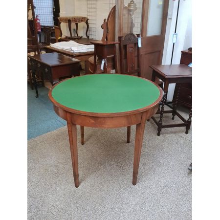 Antiker demi lune Games Table aus Mahagoni Massivholz