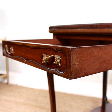 Antiker Envelope Games Table aus Mahagoni Massivholz 1900