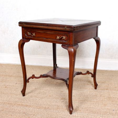 Antiker Envelope Games Table aus Mahagoni Massivholz 1900