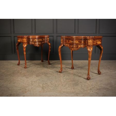 Antikes Paar Game Tables aus Nussbaumholz Massivholz 1890