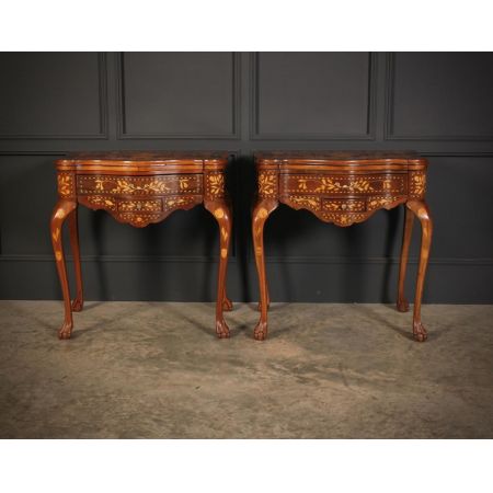 Antikes Paar Game Tables aus Nussbaumholz Massivholz 1890