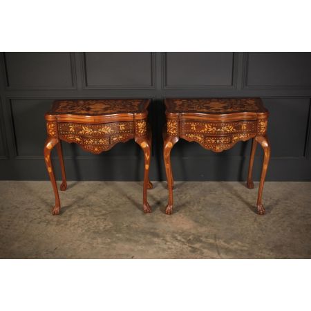 Antikes Paar Game Tables aus Nussbaumholz Massivholz 1890