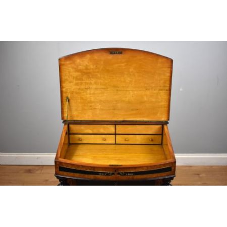 Antiker viktorianischer Davenport aus Ebenholz und Amboyna