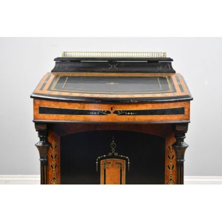 Antiker viktorianischer Davenport aus Ebenholz und Amboyna