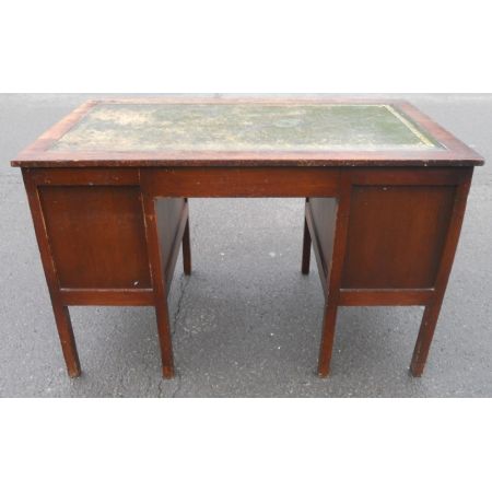 Antiker Pedestal Desk aus Eiche Massivholz