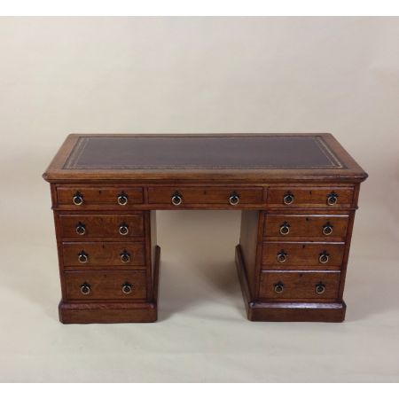 Antiker Pedestal Desk aus Eiche Massivholz 1870 englisch