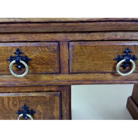 Antiker Pedestal Desk aus Eiche Massivholz 1870 englisch