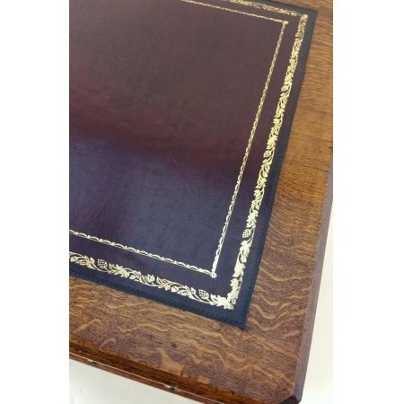 Antiker Pedestal Desk aus Eiche Massivholz 1870 englisch