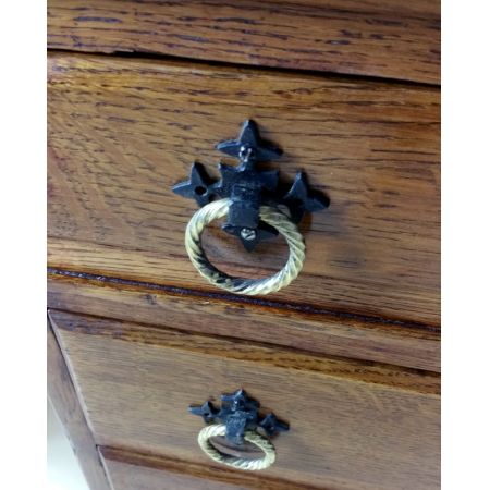 Antiker Pedestal Desk aus Eiche Massivholz 1870 englisch