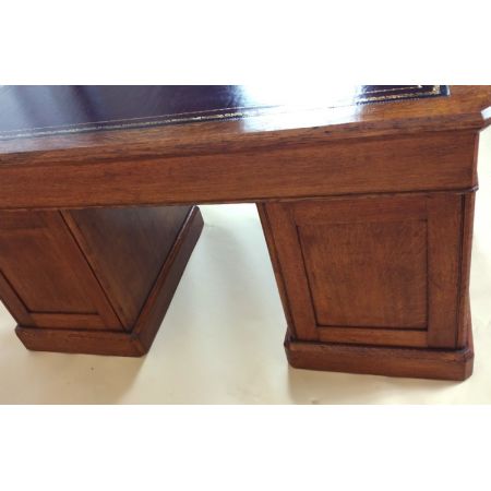 Antiker Pedestal Desk aus Eiche Massivholz 1870 englisch