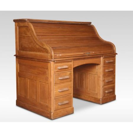 Antiker Pedestal Desk aus Walnussholz Massivholz 1900