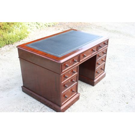 Antiker Pedestal Desk aus Mahagoni Massivholz englisch 1850