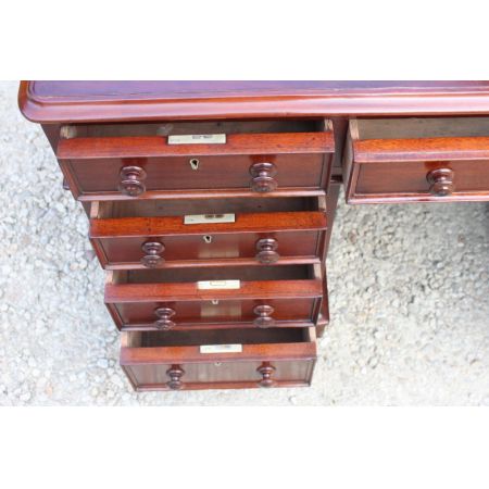 Antiker Pedestal Desk aus Mahagoni Massivholz englisch 1850