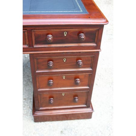 Antiker Pedestal Desk aus Mahagoni Massivholz englisch 1850